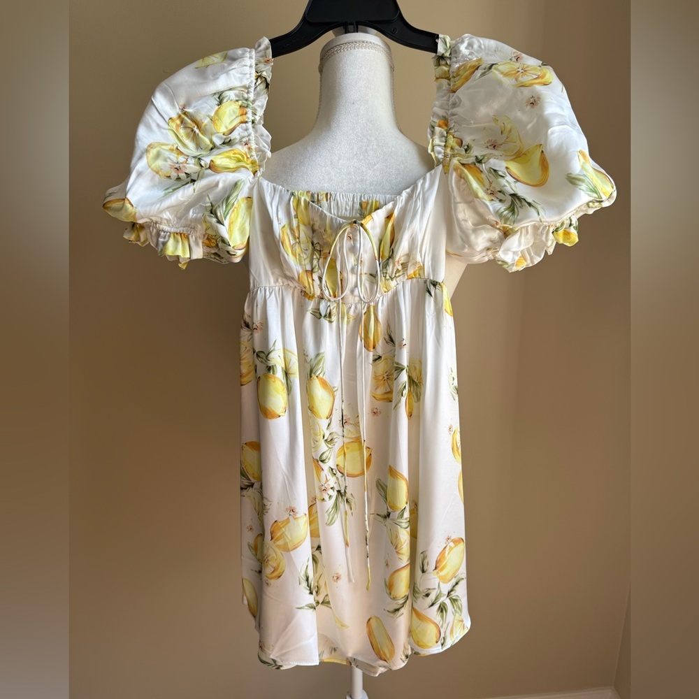 NWT For Love & Lemons Serafina Mini Dress in Lemons Print - Picture 4 of 10